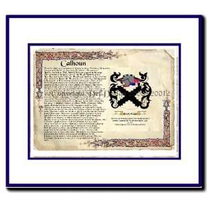  Calhoun Coat of Arms/ Family History Wood Framed