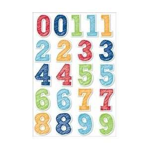   To School Chipboard Stickers Numbers; 3 Items/Order
