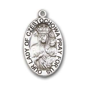 Sterling Silver Our Lady of Czestochowa Medal Jewelry