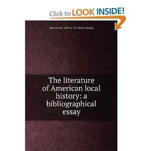 The literature of American local history a bibliographical essay 