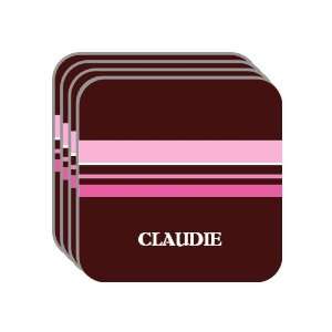 Personal Name Gift   CLAUDIE Set of 4 Mini Mousepad Coasters (pink 