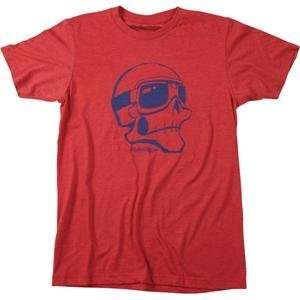 Troy Lee Designs Open Face Skull Slim Fit T Shirt   Small/Heather Red
