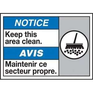   AREA CLEAN (W/GRAPHIC) Sign   10 x 14 Dura Plastic
