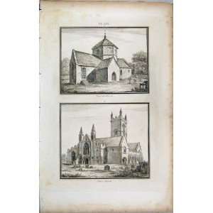  View Ozleworth Church Cleeve 1801 Lysons Antique Print 