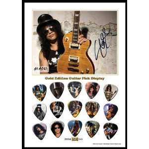  Slash New Gold Edition Guitar Pick Display With 15 Guitar 