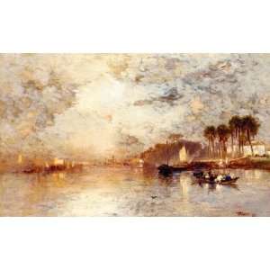 Hand Made Oil Reproduction   Thomas Moran   24 x 14 inches   On the St 