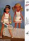 vintage knitting pattern doll clothing for sindy doll tennis outfit