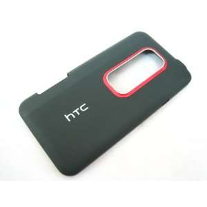 HTC EVO 3D Sprint ~ Black Back Battery Cover Door Housing Case Plascia 