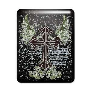  iPad Case Black Scripted Winged Cross 