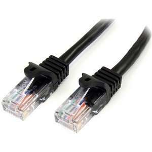  New   StarTech 6 ft Black Snagless Cat 5e UTP Patch Cable 