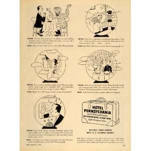 1947 Ad Hotel Pennsylvania Statler NYC Cartoon Swami   Original Print 