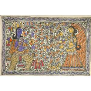  Rama Sita Svayamvara   Madhubani Painting On Hand Made 