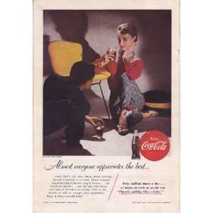  1955 Coca Cola Ad Couple in Dark Appreciate the Best Tina 