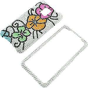   Case for T Mobile G2x, Silver Hawaii Flowers Full Diamond Electronics