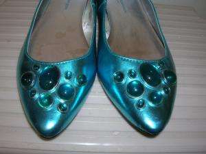 NEW SIGERSON MORRISON Turquiose Jeweled Flats Shoes 9.5  