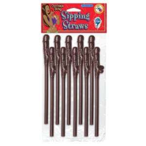  Chocolate Dicky Sipping Straws 10/Pk Health & Personal 