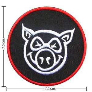 PIG Wheels Skateboard Logo Embroidered Iron on Patches From Thailand 