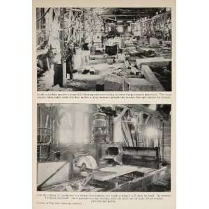  1928 Print John Swenson Granite Cutting Shed Interior 