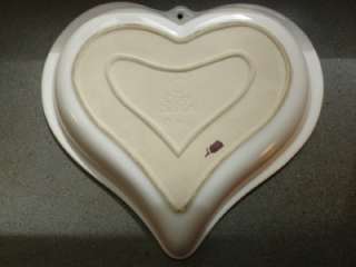 1990 Clay Design Pottery Heart Pie Pan  