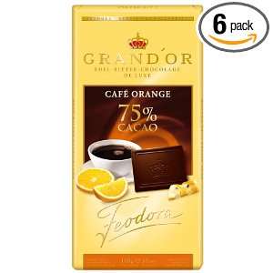 Feodora GrandOr 75 % Cocoa Caf? Orange Bar, 3.5 Ounce (Pack of 6 
