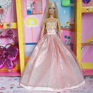 New Fashion Handmade Princess Clothes Dress Gown Outfit for Barbie 