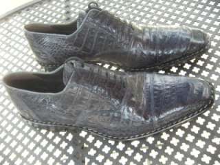 New Mezlan Genuine Size 9 Platinum Gray Crocodile Oxfords Shoes