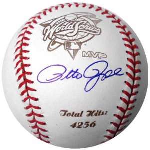   Rose Autographed Logo Baseball with Engraved Stats