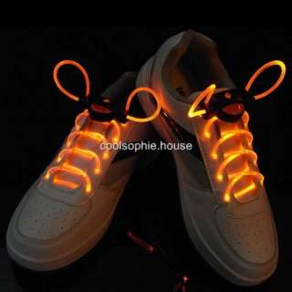 Yellow LED Shoelace Flashing Light In Dark waterproof  