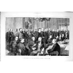  1877 Men Meeting Stafford House Committee Old Print