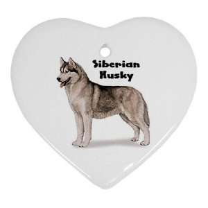 Siberian Husky Ornament (Heart)