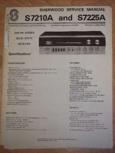 Sherwood Service Manual~S 7210A/7225A Stereo Receiver  