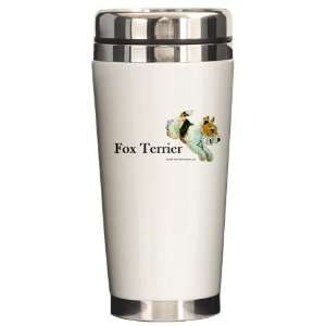 Flying Fox Terrier Pets Ceramic Travel Mug by   