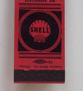 1939 Bjornson Thompson Shell Gas Matchbook Stanley WI  