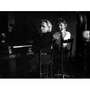  Norwegian Composer Edvard Grieg with His Wife Seated in 