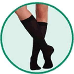 Compression Ribbed Sock Short   Black, Size 2, Small, Compression 20 