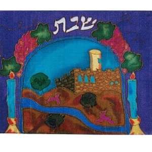  Panorama purple Silk Painted Challah Cover Vfcse 7 