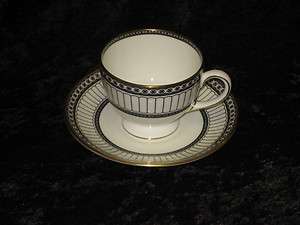 Wedgwood China COLONNADE Black #R4340 [1960 2004] Leigh Cup & Saucer 2 