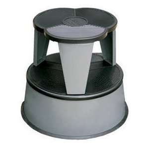  kick Rolling Step Stool GRAY NEW round library
