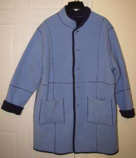 Susan Graver Reversible Plum/Lilac Purple Fleece Coat 1X Cozy Warm 