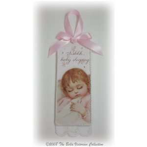  Shhhhhh.Baby Sleeping Plaque in Pink