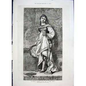   Regina Venetian Girl Dance Vedder Fine Art 1872 Print