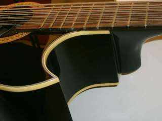 Rossetti Bajo Sexto 12 string Acoustic Electric Guitar w/ Case BLACK 