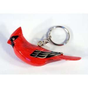  Wholesale Pack Handpainted Red Cardinal Keychain (Set Of 