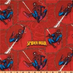  44 Wide Flannel Marvel Spiderman Red Fabric By The Yard 