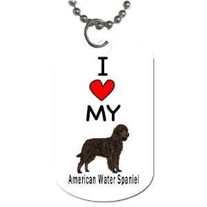  I Love My American Water Spaniel Dog Tag 