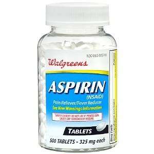  Aspirin 325 mg Pain Reliever/Fever Reducer Tablets, 500 ea