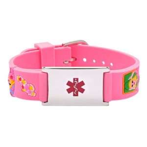  6029   Rubber Childs Watch Band Pink Girls & Hearts 