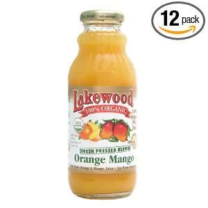 Lakewood Organic Orange Mango Juice, 12.5 Ounce Bottles (Pack of 12 