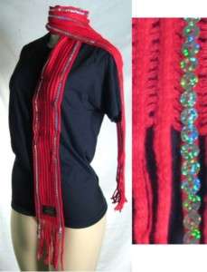 NWT Cute Sequined Long Scarf w/ fringes 80” – Flore  