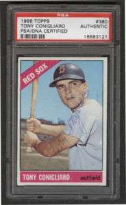 Tony Conigliaro Red Sox Signed 1966 Topps Card PSA COA  